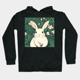 White American Sable Rabbit Cutie Pie Floral Bunny Mom Hoodie